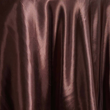 Elegant Chocolate Seamless Satin Round Tablecloth for Stunning Event Décor