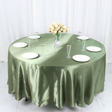 108 Inch Size Eucalyptus Sage Green Satin Tablecloth For Round Tables