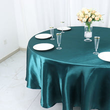 Peacock Teal Satin Round Tablecloth 108 Inch