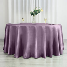 Violet Amethyst Round Tablecloth Satin Fabric 120 Inch