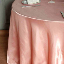 Dusty Rose Round Satin Tablecloth 120 Inch