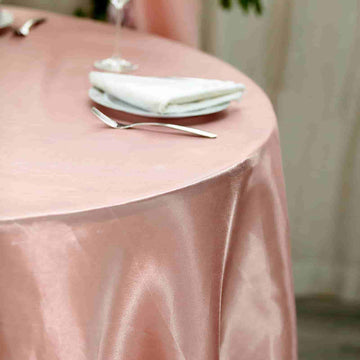 Dusty Rose Seamless Satin Round Tablecloth 120