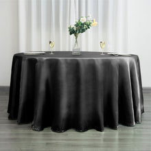 120 Inch Satin Black Round Tablecloth