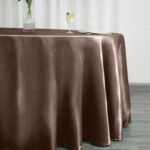 120 Inch Chocolate Round Satin Tablecloth