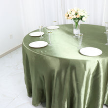 120 Inch Round Tablecloth In Eucalyptus Sage Green Satin
