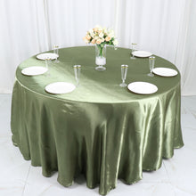 120 Inches Round Tablecloth Eucalyptus Sage Green Satin 