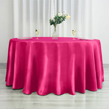 120 Inch Satin Fuchsia Round Tablecloth