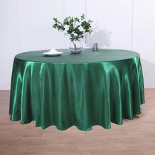 Satin Round Tablecloth Hunter Emerald Green 120 Inch