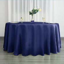 120 Inch Satin Navy Blue Round Tablecloth