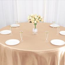 120 Inch Round Nude Satin Tablecloth 