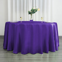 120 Inch Satin Purple Round Tablecloth