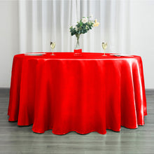 120 Inch Satin Red Round Tablecloth
