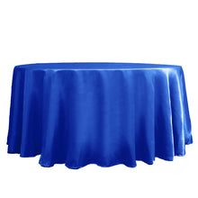 Royal Blue Satin Round Tablecloth 120 Inch