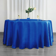 120 Inch Satin Royal Blue Round Tablecloth