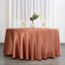 Terracotta (Rust) Seamless Satin Round Tablecloth - 120inch