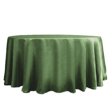 Olive Green Satin Round Tablecloth 120 Inch