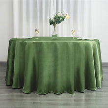 120 Inch Satin Olive Green Round Tablecloth
