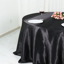 Round Tablecloth Satin 132 Inch Black