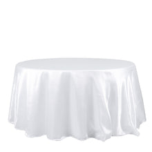 132 Inch Satin White Round Tablecloth