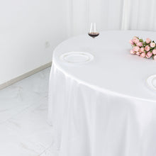 132 Inch Round Tablecloth In White Satin