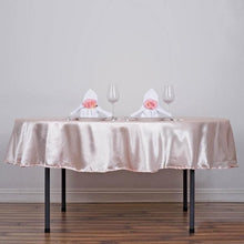 Round Tablecloth 90 Inch In Blush Rose Gold Satin 