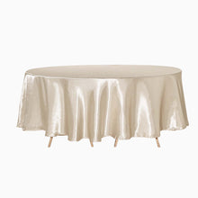 Round Satin Beige Tablecloth 90 Inch