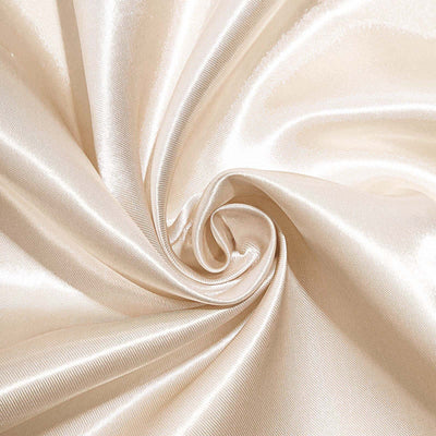 Cream satin fabric with a smooth, shiny texture.