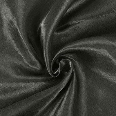 Black satin fabric with a smooth, glossy texture.
