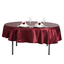 Burgundy Satin Round Tablecloth 90 Inch