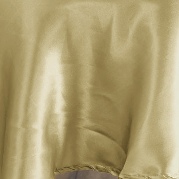 Elegant Champagne Seamless Satin Round Tablecloth for Stunning Event Decor