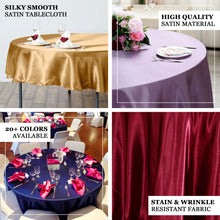 Round Satin Silver Tablecloth 90 Inch