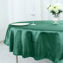 90 Inch Round Hunter Emerald Green Satin Tablecloth