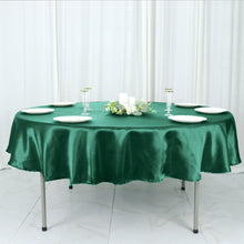 90 Inch Satin Hunter Emerald Green Round Tablecloth