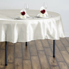 90 Inch Ivory Round Satin Tablecloth