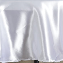 90 Inch Satin White Round Tablecloth