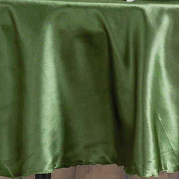 Create a Festive Atmosphere with the Olive Green Satin Tablecloth