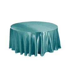 Turquoise Satin Round Tablecloth 120 Inch