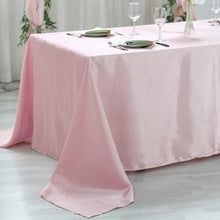 Blush Rose Gold Rectangular Tablecloth 60 Inch x 102 Inch In Seamless Satin