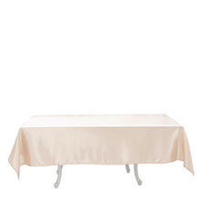 Beige Rectangular Tablecloth 60 Inch x 102 Inch Smooth Satin