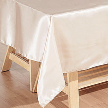 Beige Smooth Satin Rectangular Tablecloth 60 Inch x 102 Inch
