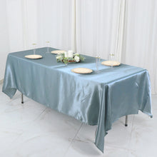 60 Inch x 102 Inch Dusty Blue Satin Rectangular Tablecloth