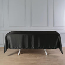 Black 60 Inch x 102 Inch Smooth Satin Rectangular Tablecloth