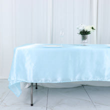 Rectangular Satin Tablecloth in Blue 60 Inch x 102 Inch