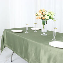Satin Tablecloth Rectangular Eucalyptus Sage Green 60x102 Inches
