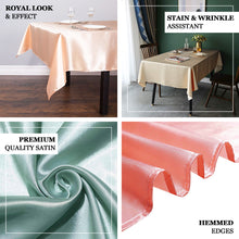 Hemmed Edges Nude Rectangular Tablecloth 60X126 Inches Satin