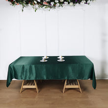 Rectangular Hunter Emerald Green Satin Tablecloth 60 Inch x 102 Inch
