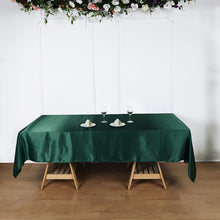 Satin Rectangular Tablecloth in Hunter Emerald Green 60 Inch x 102 Inch