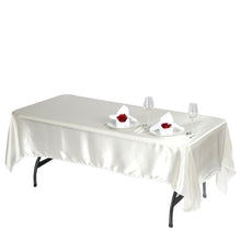 Ivory Smooth Satin Tablecloth 60 Inch x 102 Inch Rectangular