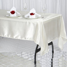 60 Inch x 102 Inch Ivory Rectangular Smooth Satin Tablecloth