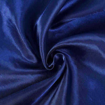 Navy blue satin fabric with a smooth, glossy finish.
